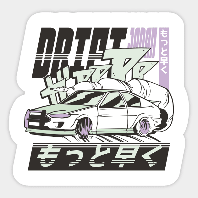 Drifting Japanese Car Sticker by FelippaFelder